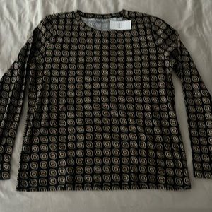 NWT Ann Taylor geo print long sleeve cotton top!